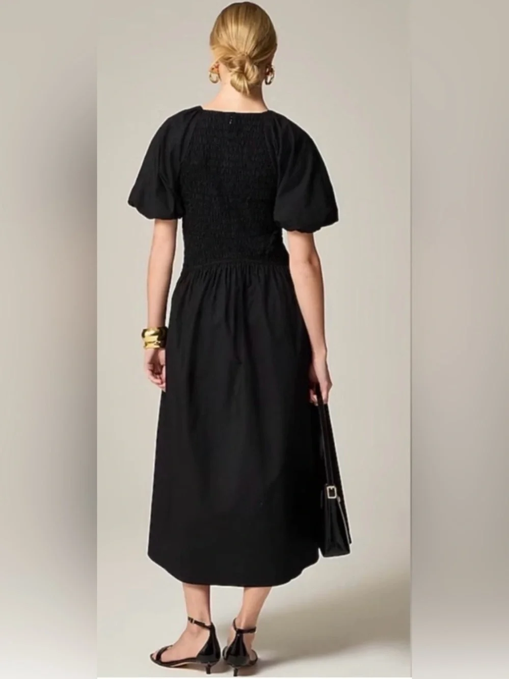 J.Crew Meadow dress in cotton poplin in black